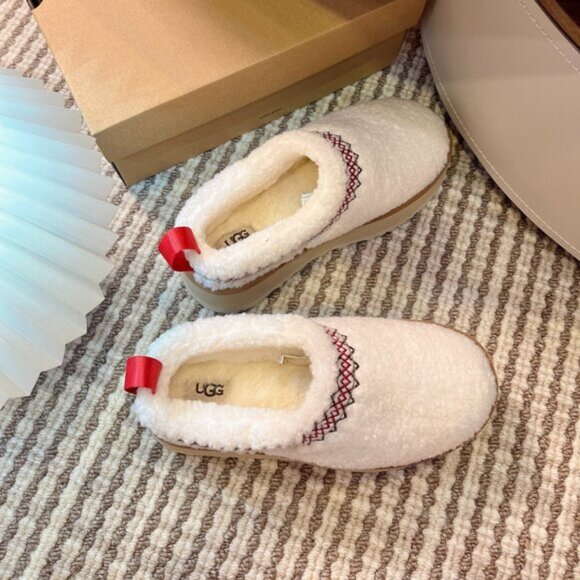UGG TAZZ UGG BRAID SHEEPSKIN PLATFORM SLIPPERS SHOES - Picture 5 of 9